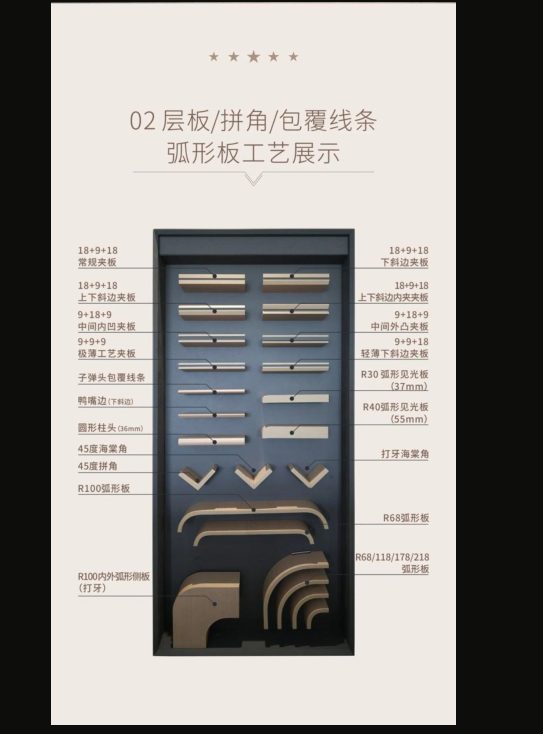 层板拼角弧形板工法展示